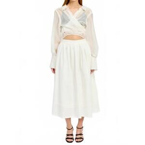 NEW EN SAISON blake midi skirt in white